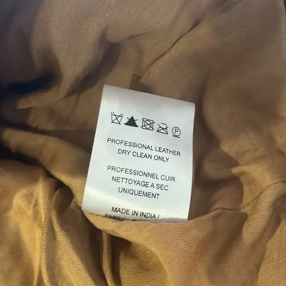 Free People bronze real lamb leather jacket Sz L NWOT - Picture 14 of 14